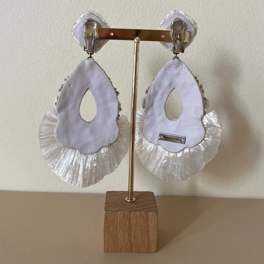 Ranjana Khan Simone Beaded Clip-On Statement Earrings